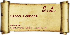 Sipos Lambert névjegykártya