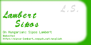 lambert sipos business card